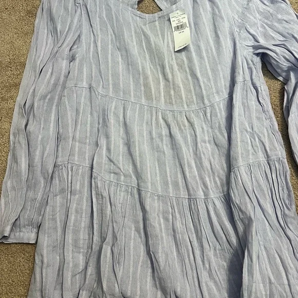 Women's Light Blue Striped Top AE - Picture 1 of 3